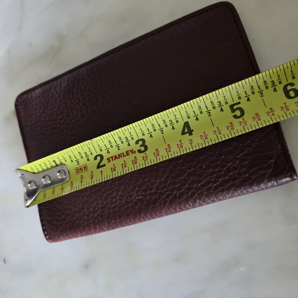 Chocolate Brown Pebbled Leather Card Holder with Multiple Slots